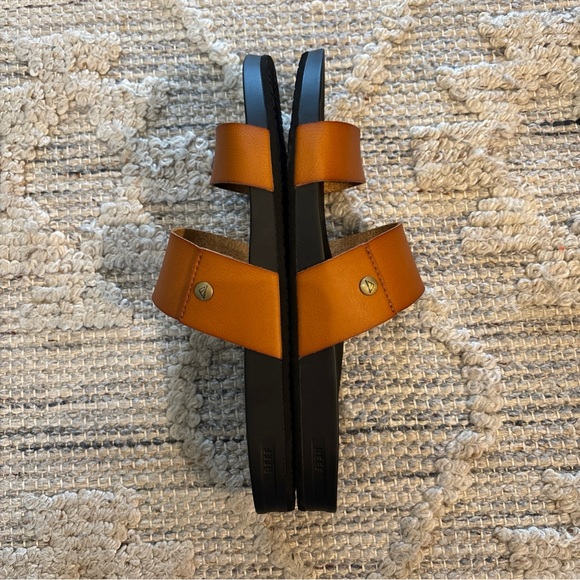 NWOB REEF Cushion Bounce Vista Slide Sandal In Cognac Black Size 10 - Picture 6 of 8